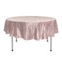 90 Inch Round Crinkle Taffeta Tablecloth Blush
