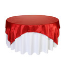 72 inch Square Satin Table Overlays Red