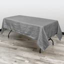 60 x 102 Inch Rectangular Crinkle Taffeta Tablecloth Dark Silver/ Platinum
