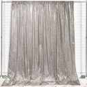 Glitz Sequin on Taffeta Drape/Backdrop 10 ft x 104 Inches Silver