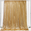 Glitz Sequin on Taffeta Drape/Backdrop 12 ft x 104 Inches Gold