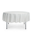 70 Inch Round Polyester Tablecloth White