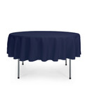 70 Inch Round Polyester Tablecloth Navy Blue