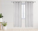 42 X 84 Inch Blackout Polyester Curtains with Grommets Grayish White - 2 Panels