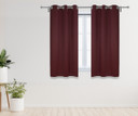 52 X 63 Inch Blackout Polyester Curtains with Grommets Burgundy - 2 Panels