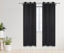 52 X 84 Inch Blackout Polyester Curtains with Grommets Black - 2 Panels