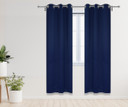 52 X 84 Inch Blackout Polyester Curtains with Grommets Navy Blue - 2 Panels
