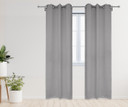 52 X 95 Inch Blackout Polyester Curtains with Grommets Gray - 2 Panels
