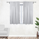 42 X 45 Inch Blackout Polyester Curtains with Rod Pocket Grayish White - 2 Panels 