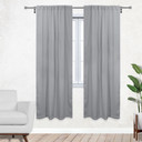 42 X 84 Inch Blackout Polyester Curtains with Rod Pocket Gray - 2 Panels