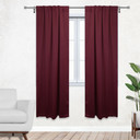 42 X 84 Inch Blackout Polyester Curtains with Rod Pocket Burgundy - 2 Panels