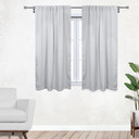52 X 63 Inch Blackout Polyester Curtains with Rod Pocket Grayish White - 2 Panels