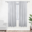 52 X 84 Inch Blackout Polyester Curtains with Rod Pocket Grayish White - 2 Panels
