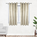 52 X 63 Inch Velvet Curtains with Grommets Beige - 2 Panels