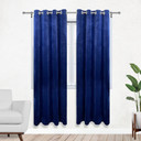 52 X 84 Inch Velvet Curtains with Grommets Navy Blue - 2 Panels