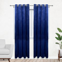52 X 96 Inch Velvet Curtains with Grommets Navy Blue - 2 Panels