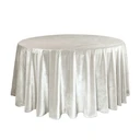 120 Inch Round Velvet Tablecloth Ivory
