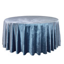 132 Inch Round Velvet Tablecloth Dusty Blue