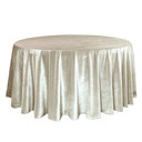 132 Inch Round Velvet Tablecloth Ivory