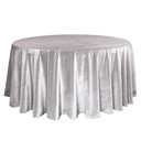 132 Inch Round Velvet Tablecloth Gray