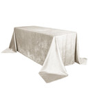 90 x 132 Inch Rectangular Velvet Tablecloth Ivory