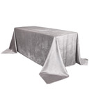 90 x 132 Inch Rectangular Velvet Tablecloth Gray