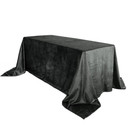 90 x 132 Inch Rectangular Velvet Tablecloth Black