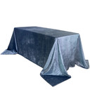 90 x 156 Inch Rectangular Velvet Tablecloth Dusty Blue