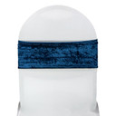 10 Pack Velvet Spandex Chair Bands Navy Blue