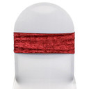 10 Pack Velvet Spandex Chair Bands Red
