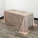 90 x 132 Inch Rectangular Crushed Velvet Tablecloth Champagne