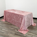 90 x 132 Inch Rectangular Crushed Velvet Tablecloth Dusty Rose Main