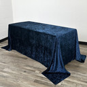 90 x 132 Inch Rectangular Crushed Velvet Tablecloth Navy Blue