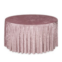 120 Inch Round Crushed Velvet Tablecloth Blush