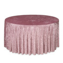 120 Inch Round Crushed Velvet Tablecloth Dusty Rose