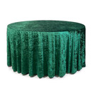  120 Inch Round Crushed Velvet Tablecloth Emerald Green