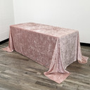 90 x 156 Inch Rectangular Crushed Velvet Tablecloth Blush