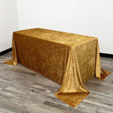 90 x 156 Inch Rectangular Crushed Velvet Tablecloth Gold