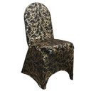 Stretch Spandex Banquet Chair Cover Black With Gold Marbling