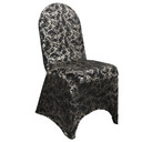Stretch Spandex Banquet Chair Cover Black With Silver Marbling