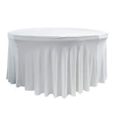 Stretch Spandex 5 ft Round Wavy Draping Table Cover White