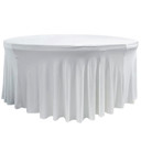 Stretch Spandex 6 ft Round Wavy Draping Table Cover White