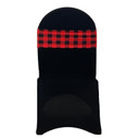 10 Pack Stretch Spandex Chair Bands Red Buffalo Plaid