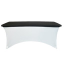 Stretch Spandex 6 ft Rectangular Table Topper/Cap Black