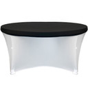 Stretch Spandex 6 ft Round Table Topper/Cap Black 