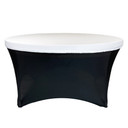 Stretch Spandex 5 ft Round Table Topper/Cap White