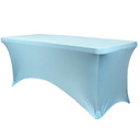 Stretch Spandex 6 ft Rectangular Table Cover Light Blue