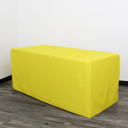 6 ft Fitted Rectangular Polyester Tablecloths Yellow