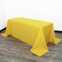 90 x 132 Inch Rectangular Polyester Tablecloth Canary Yellow