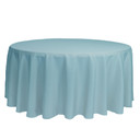 132 Inch Round Polyester Tablecloth Dusty Blue